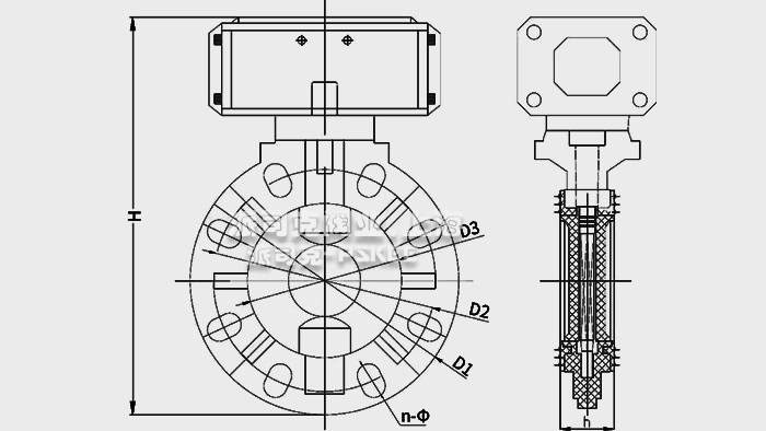 PPH气动蝶阀尺寸表