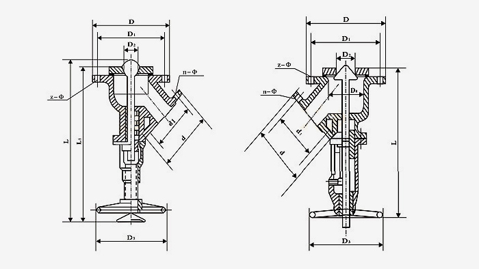 搪玻璃放料阀尺寸图