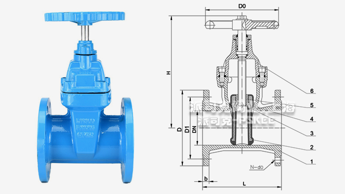 暗杆弹性座封闸阀结构图