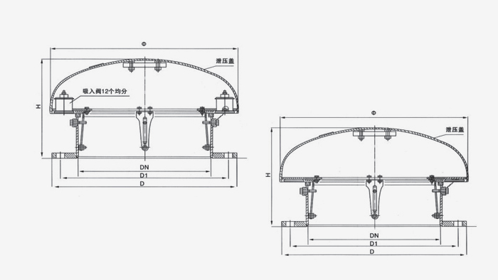 GYXB 型压力排放、吸入阀结构图