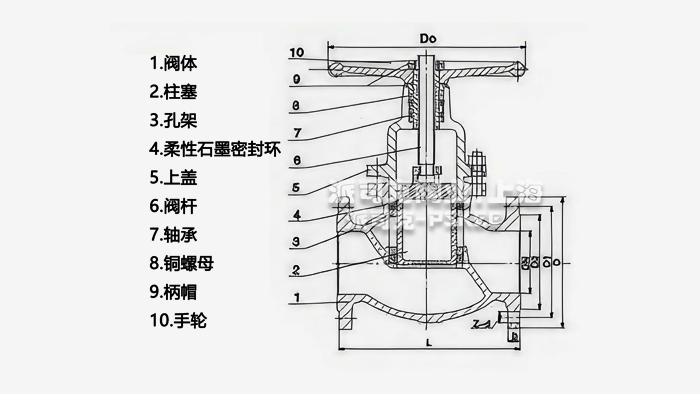 柱塞闸阀结构图